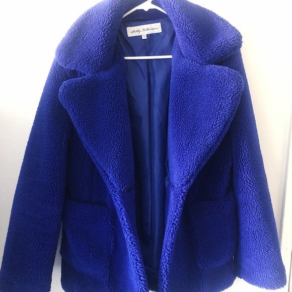 royal blue teddy coat